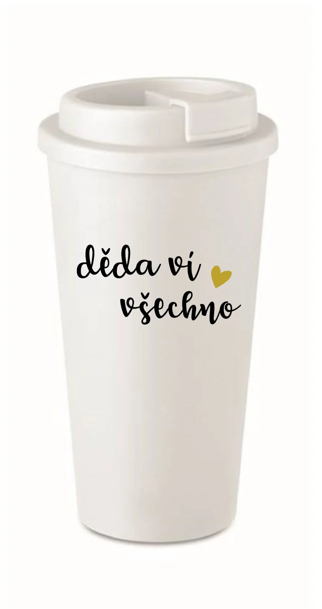 DIEŤA VIE VŠETKO - biely termohrnček 475 ml