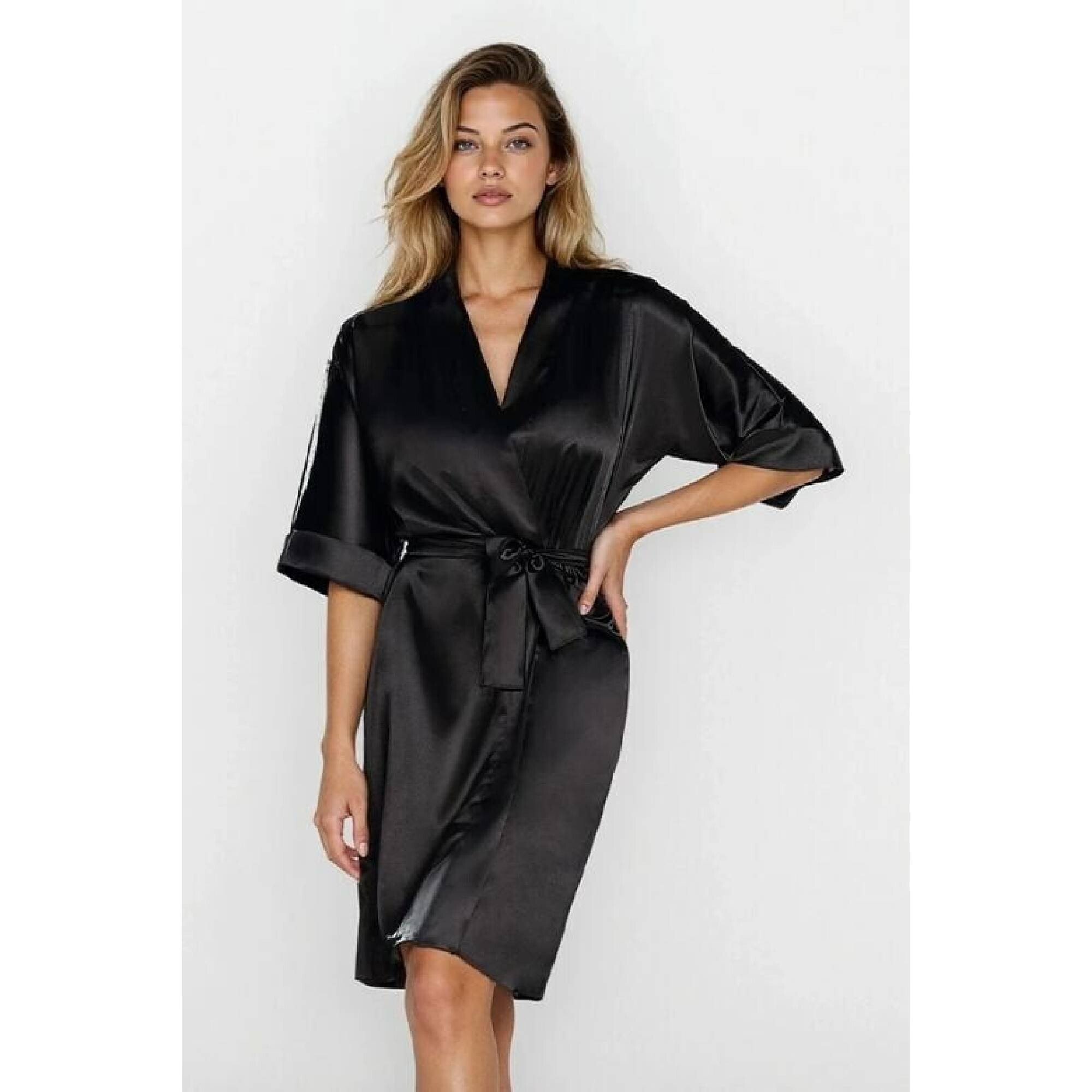 Dámsky župan 100 Black - DKaren S černá