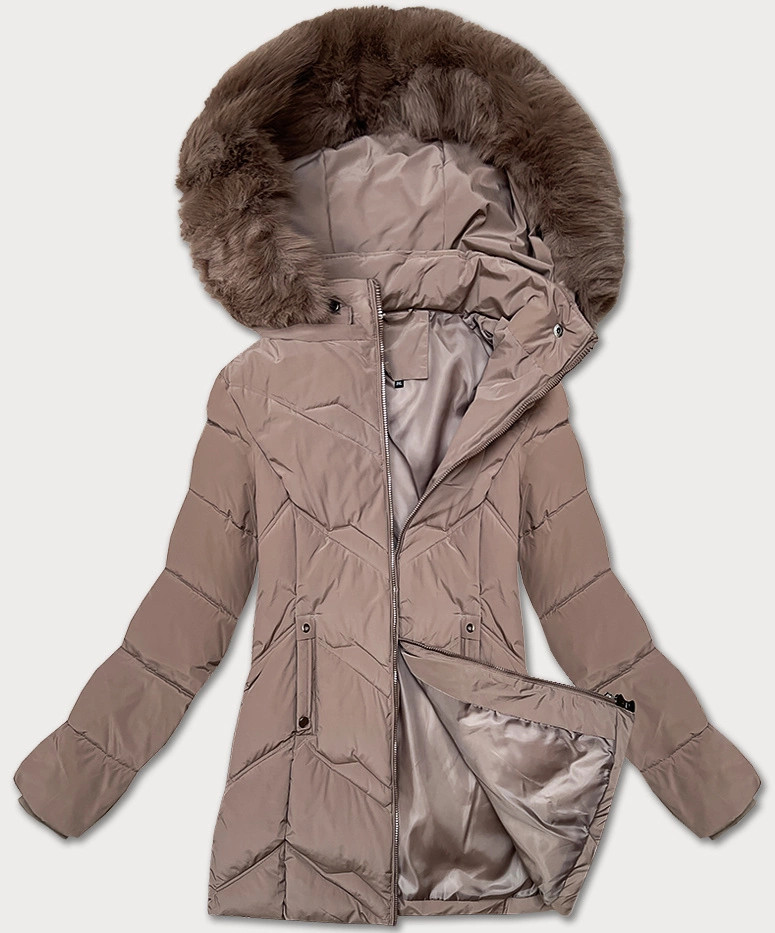 Dámska zimná bunda s kapucňou (B8300-48) béžová - S'west 48