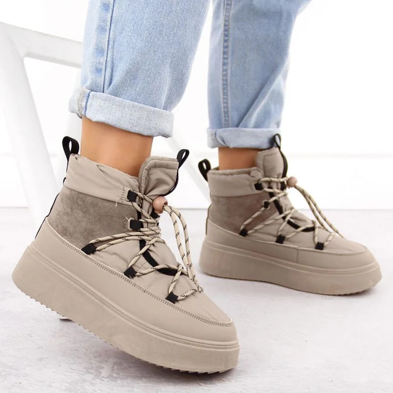 Dámske snežnice na platforme WOL280B Beige - Potocki 38 béžová