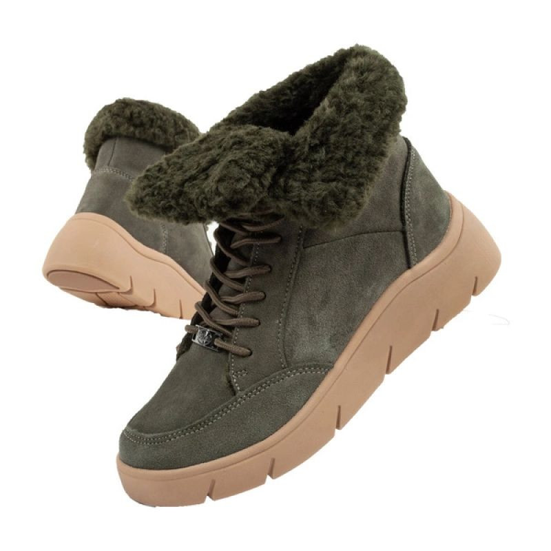 Dámska členková obuv F30232 1020 400Tmavo zelená s hnedou - Scholl 40 tmavě zelená