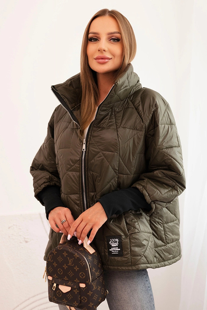 Dámska prešívaná bunda 5705 khaki - Kesi UNI