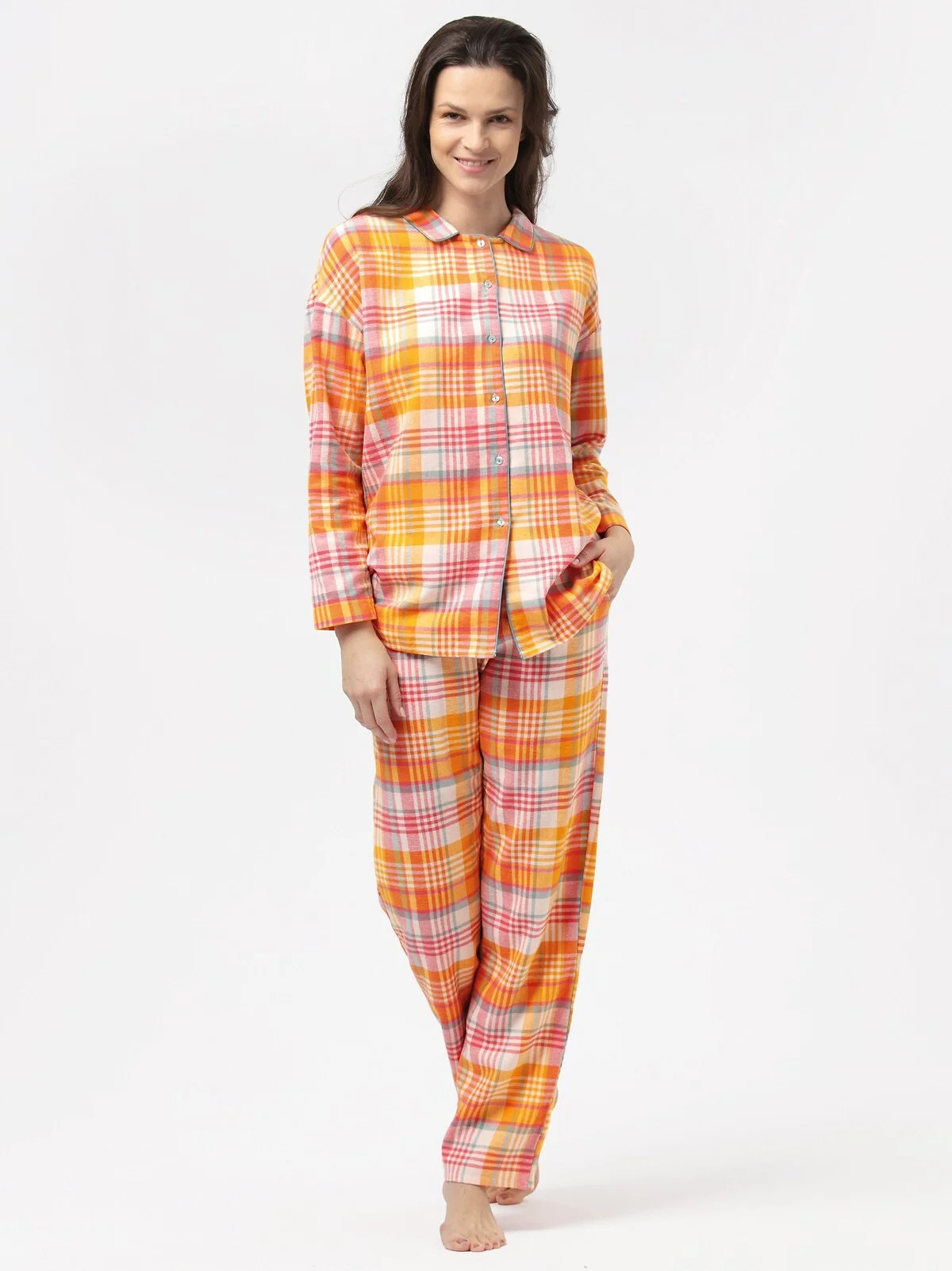 Dámske pyžamo LNS 473 B24 oranžová - Key L