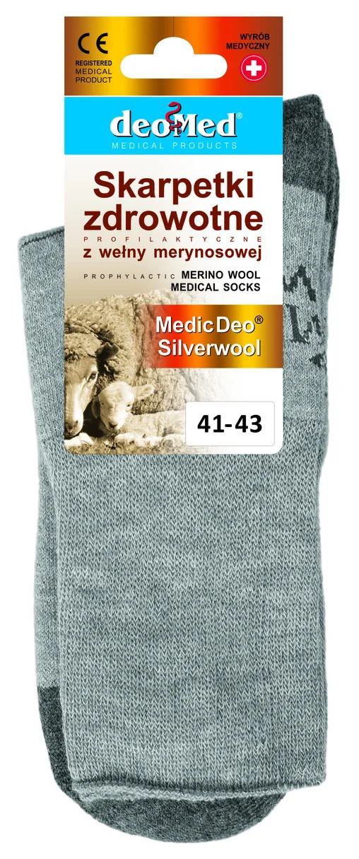 Zdravotnícke hrubšie ponožky MEDIC DEO SILVERWOOL - DEOMED 44-46 černá