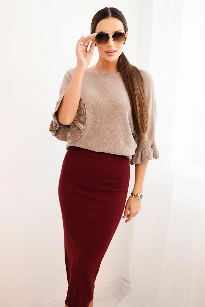 Dámska sukňa ZS5121 bordová - Kesi S-M