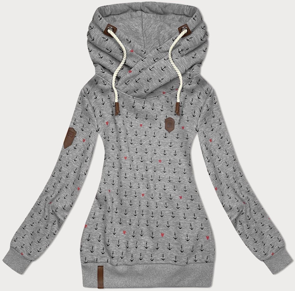 Dámská mikina (2304) šedá s potiskem -Goodlooking L