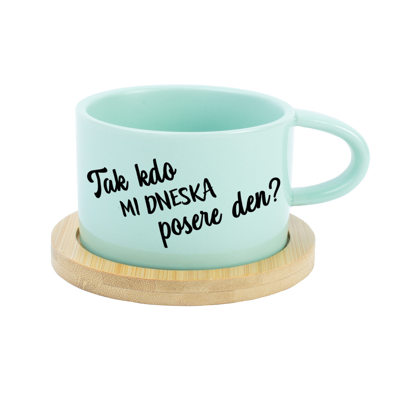 TAK KTO MI DENNEŠNE ZACHRÁNI DEŇ? - mätový hrnček makrónka 200 ml