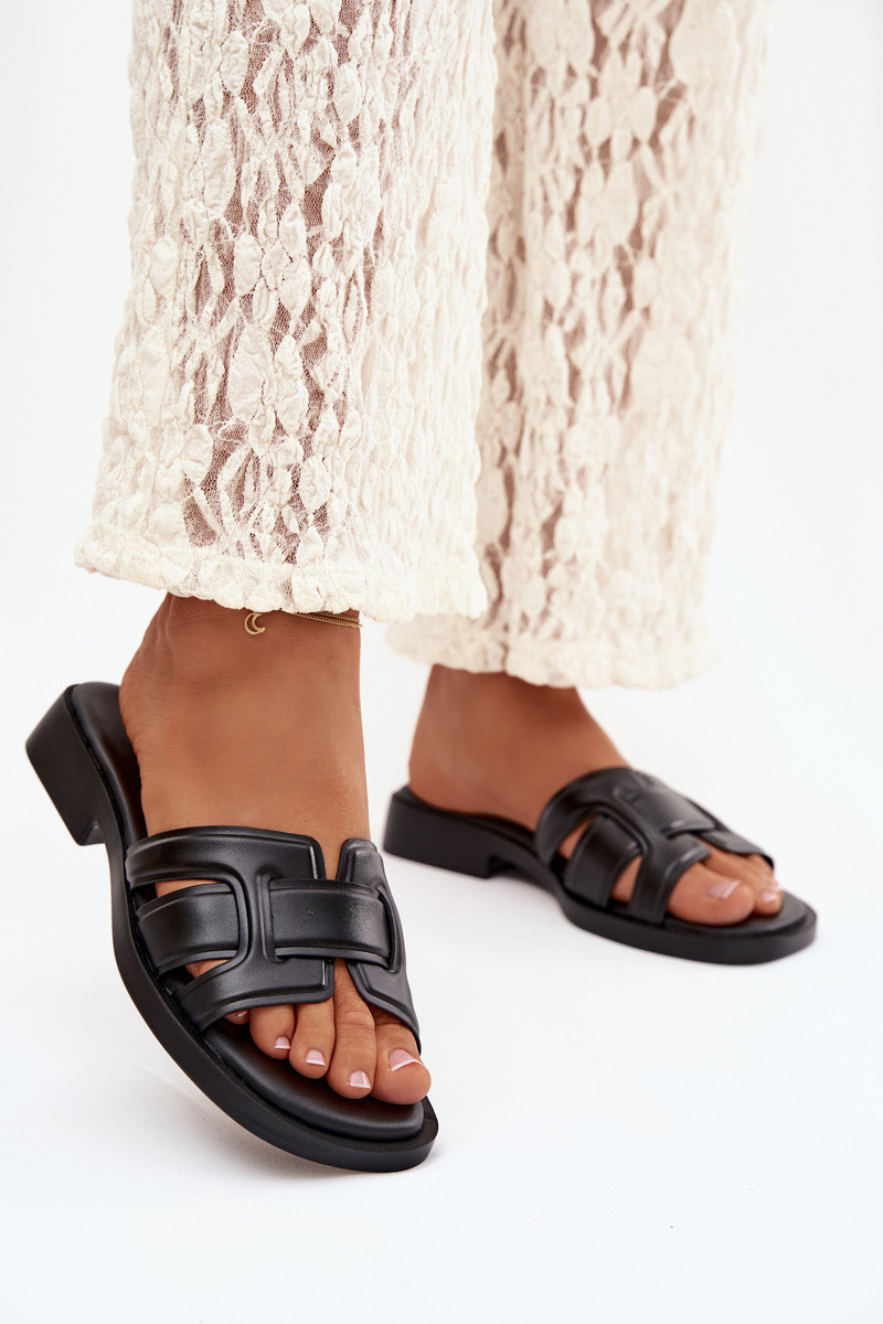 Dámske papuče na nízkom podpätku 78-192A Black - Stephan Paris 43 černá