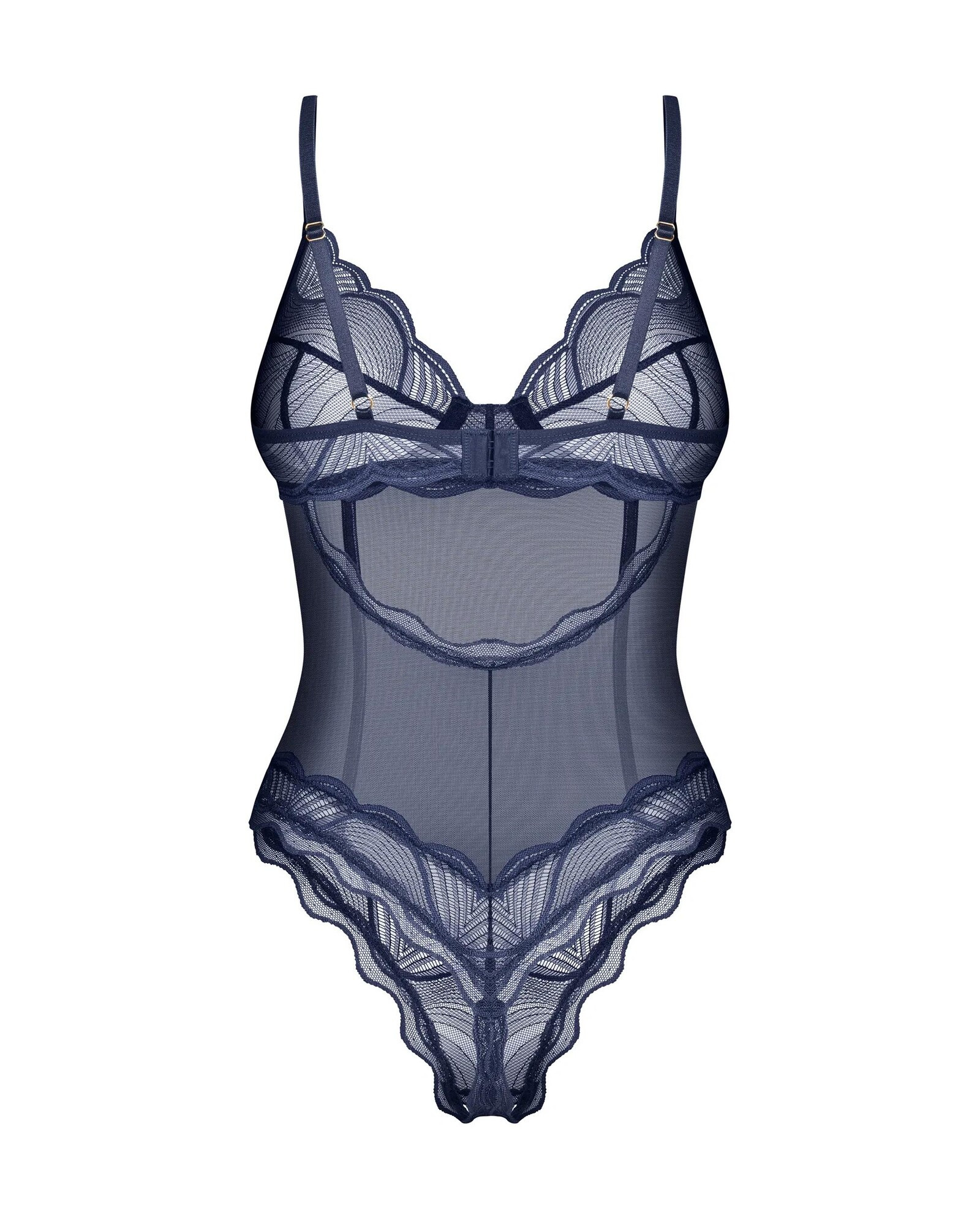 Dámské body Nightly Blue Crotchless Teddy tm. modré - Obsessive M/L