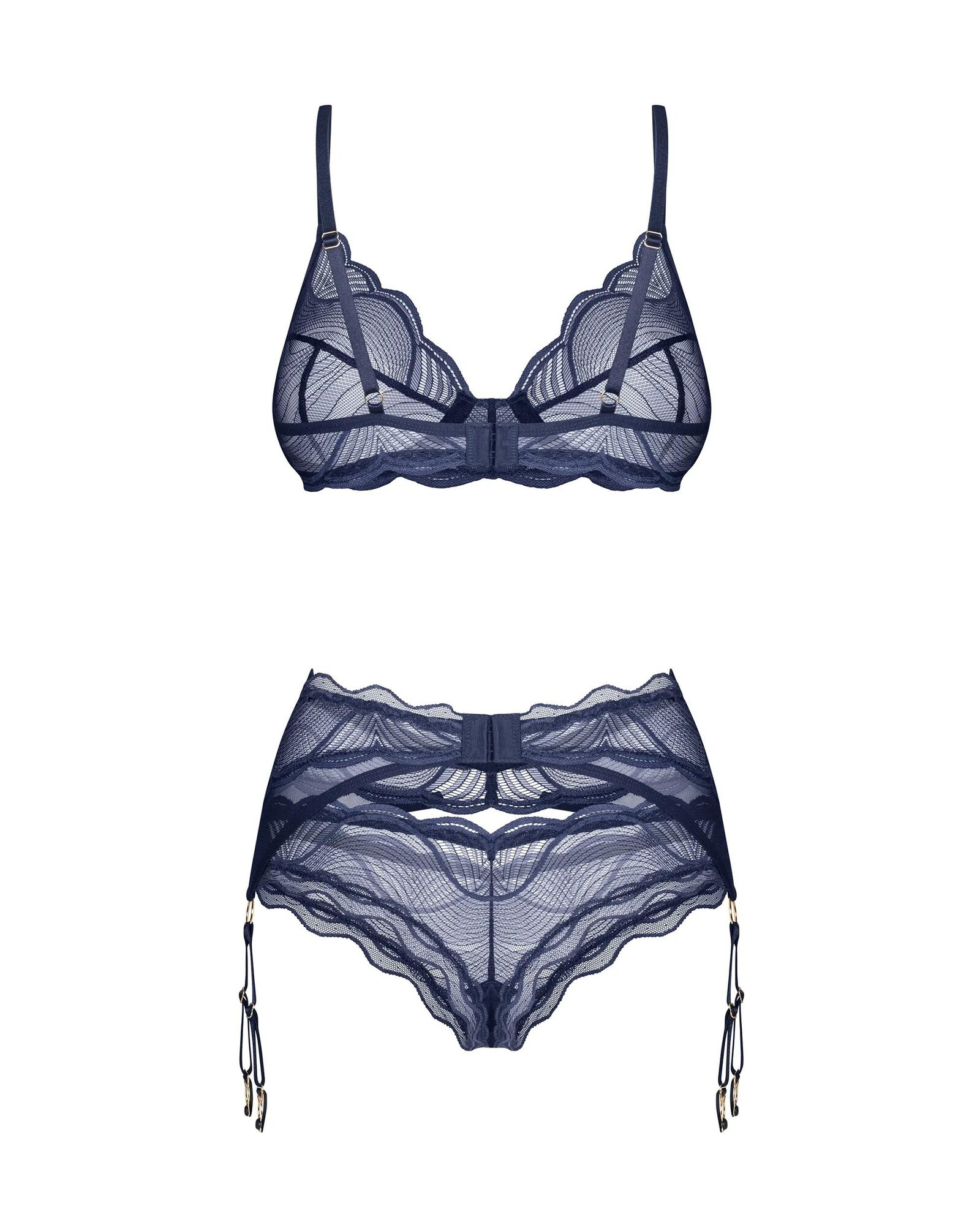 Dámský sexy set Nightly Blue 3-PCS SET tm. modrý - Obsessive M/L