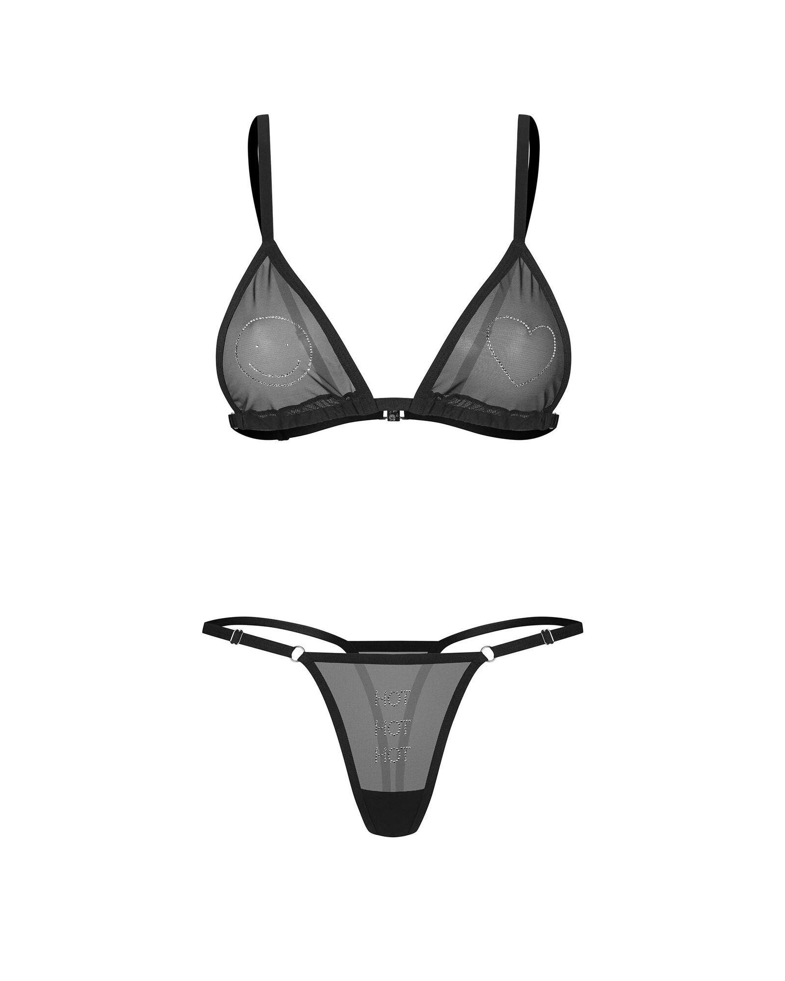 Dámský sexy set Wet Me 2-Pcs Set černý - Obsessive S/M