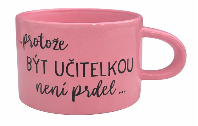 pretože BYŤ UČITEĽOM nie je osol... - ružový hrnček s makrónkou 200 ml