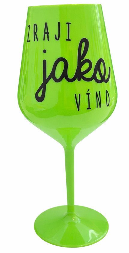 Zraji ako víno - zelený nerozbitný pohár na víno 470 ml