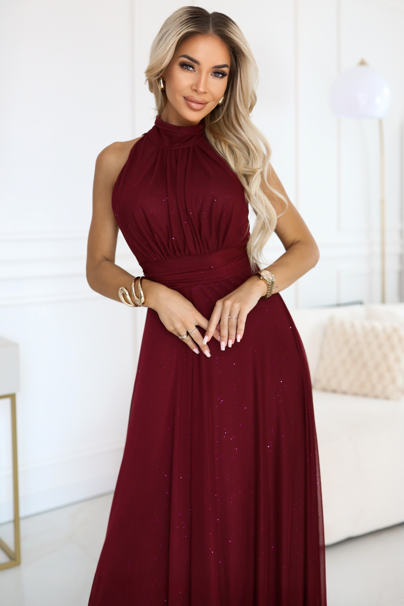 Dámské šaty 636-1 VERONICA vínové - Numoco UNI (obrázek 7)