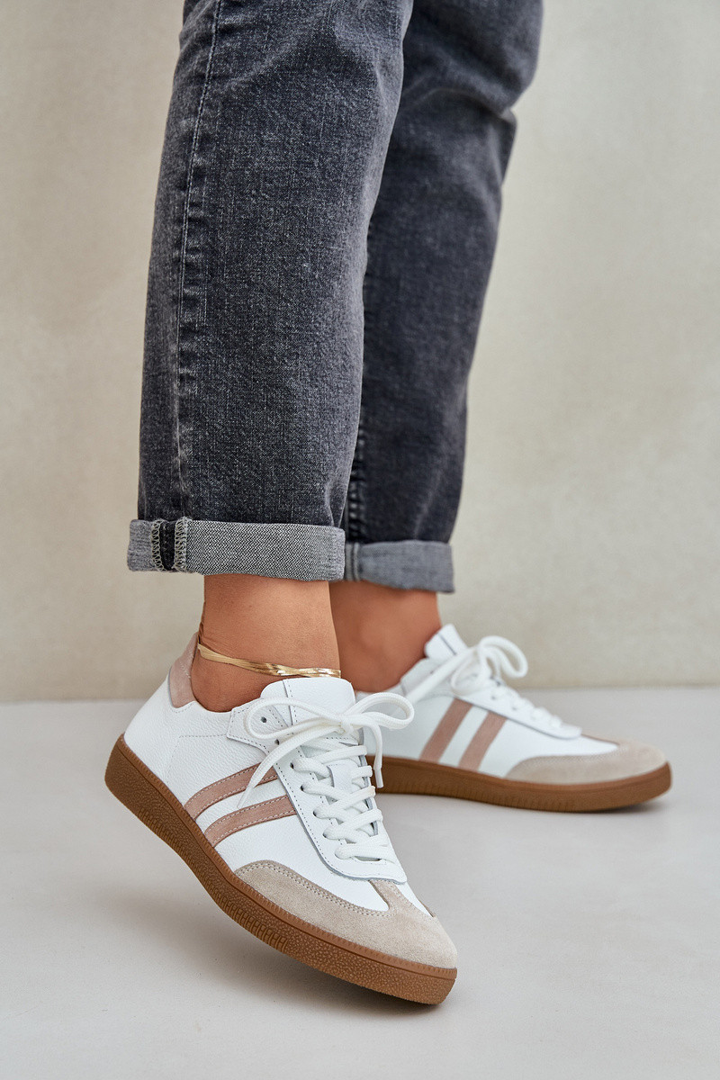 Dámske kožené čižmy N1068 white and beige - Zazoo 40