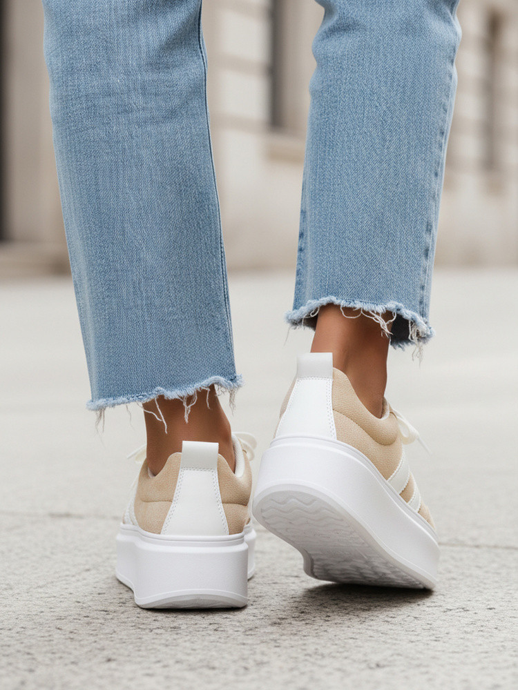 Dámské kožené tenisky LA319 ZY1378 béžové - FashionStreet 41 (obrázek 3)