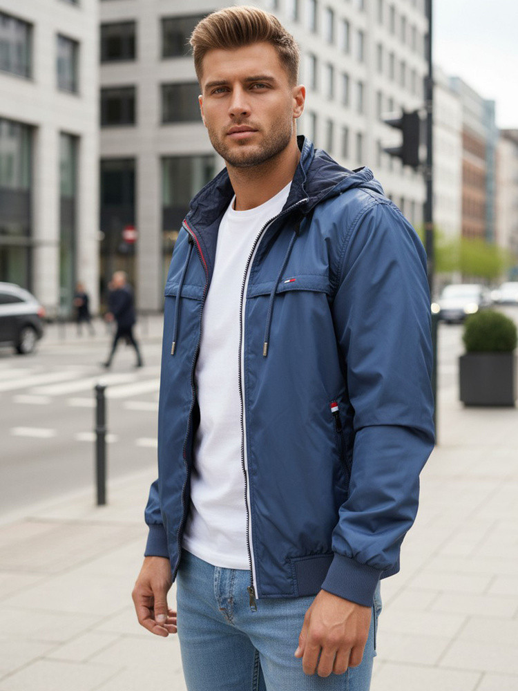 Pánská oboustranná přechodná bunda TX4984 - FashionStreet středně modrá XXL (obrázek 5)