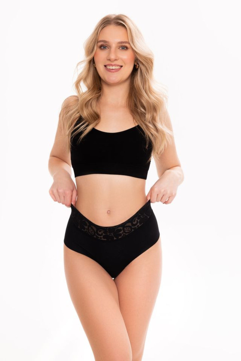 E-shop Bavlnené nohavičky Mood Brasil black- Julimex L
