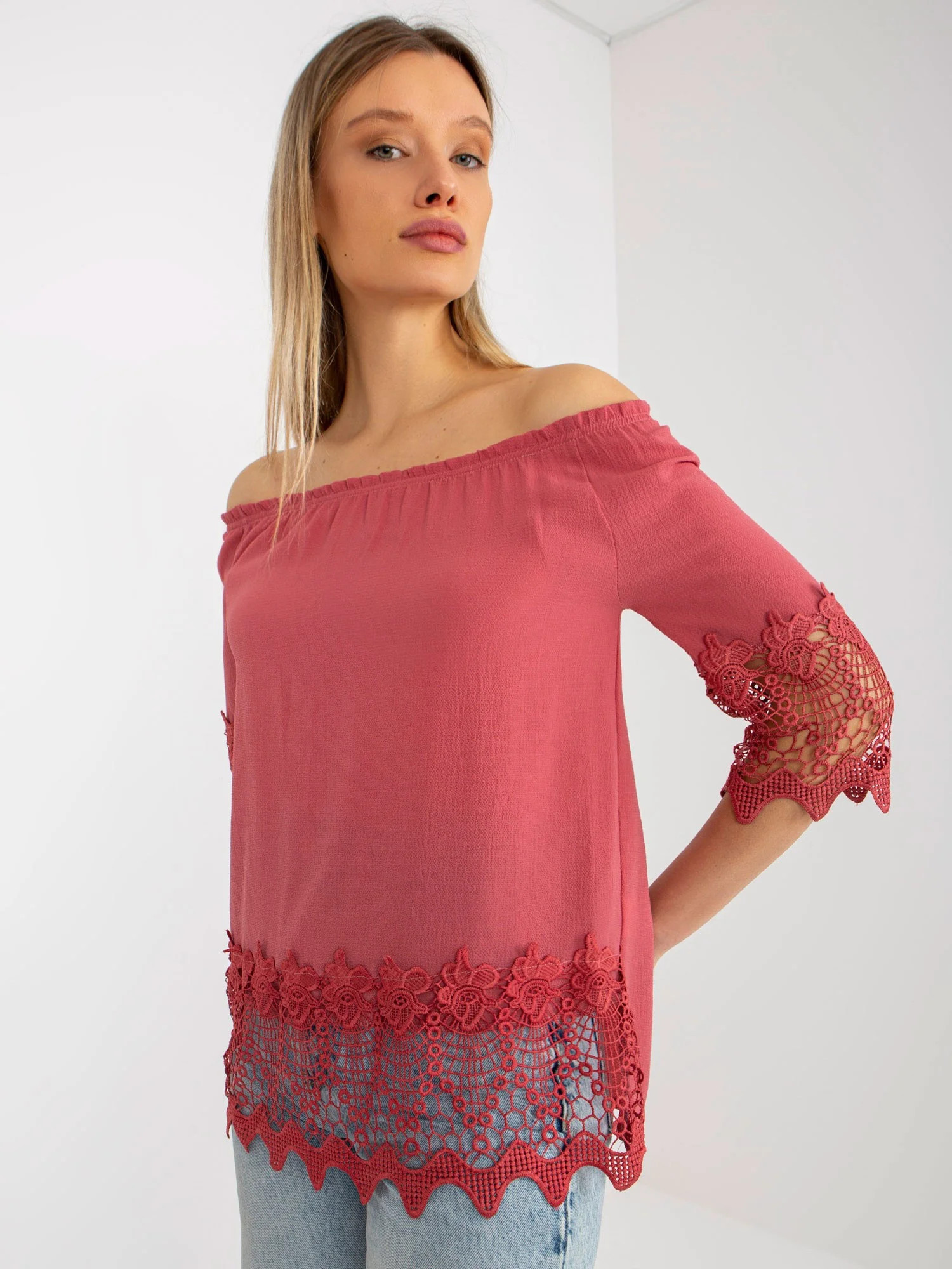 E-shop Dámska blúzka LK BZ 506188.32X tmavoružová - FPrice 36