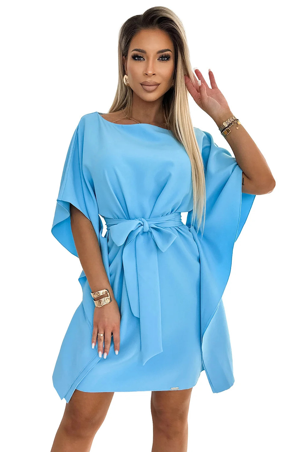 Motýlí šaty 287-26 SOFIA světle modré - Numoco L/XL (obrázek 5)