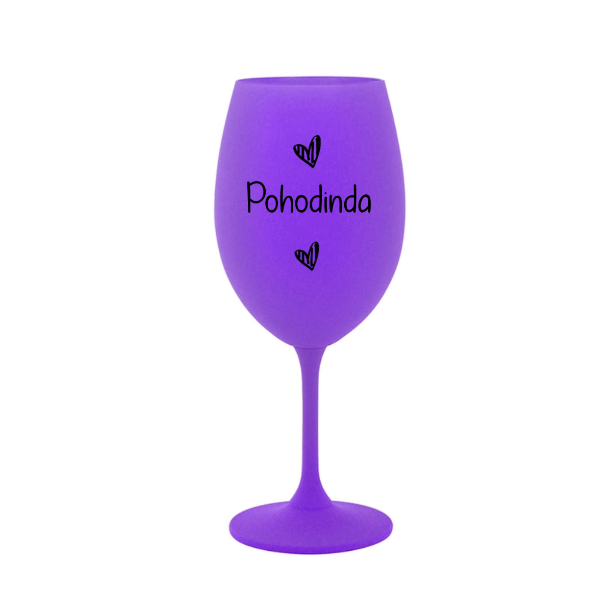 E-shop POHODINDA - fialový pohár na víno 350 ml