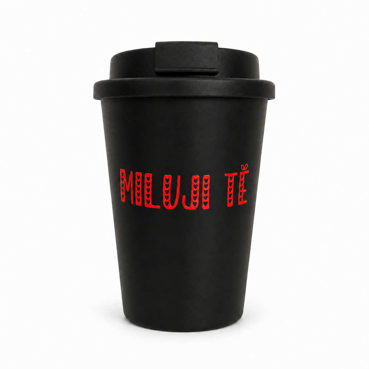 E-shop I LOVE YOU - čierny termohrnček 300 ml
