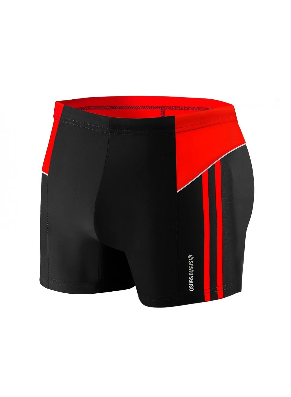 Levně Plavecké boxerky 384 černo-červené - Sesto Senso XL