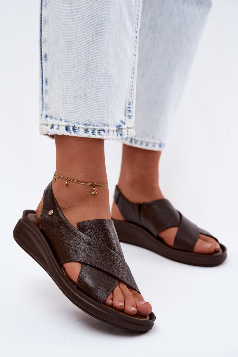 Dámské kožené sandály 40392 hnědé - Zazoo  39 (obrázek 4)