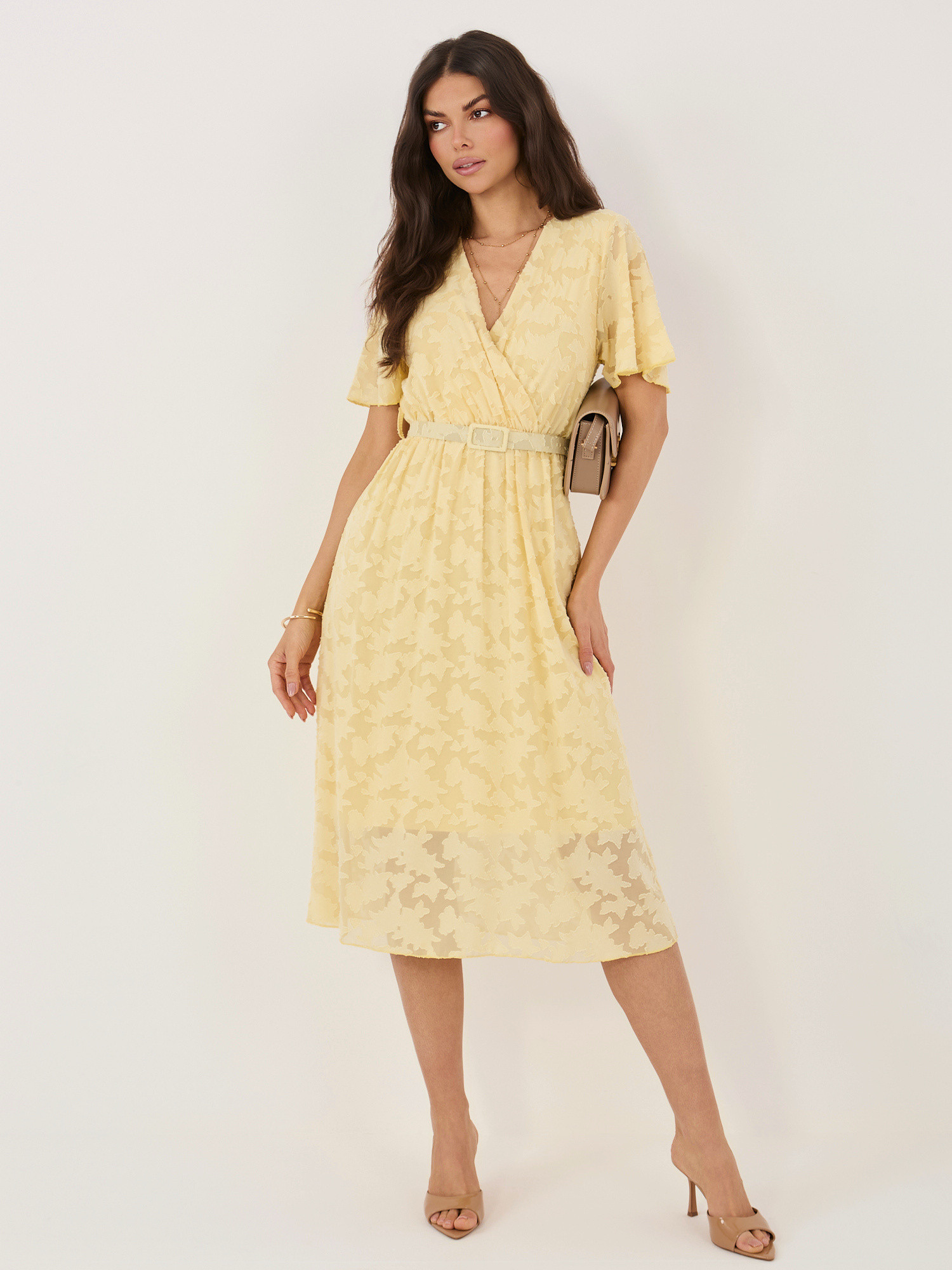 Dámské šaty SK 22675.04 světle žluté - FPrice UNI