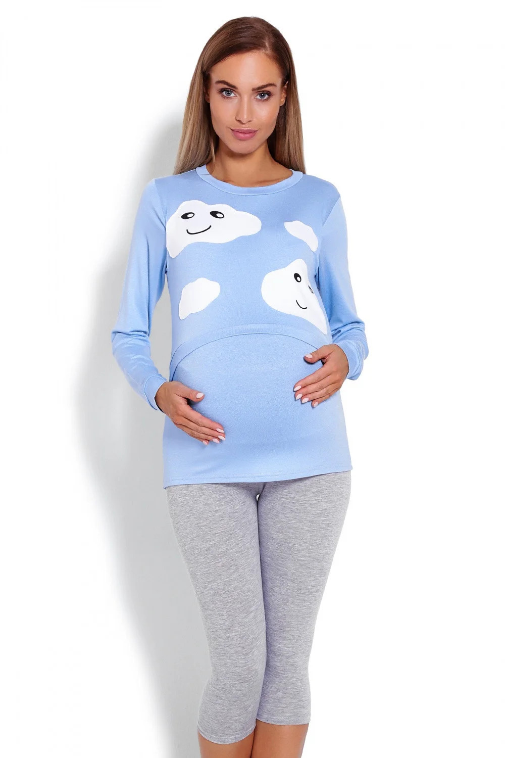 Těhotenské pyžamo 1679 sv. modré - PeeKaBoo L/XL