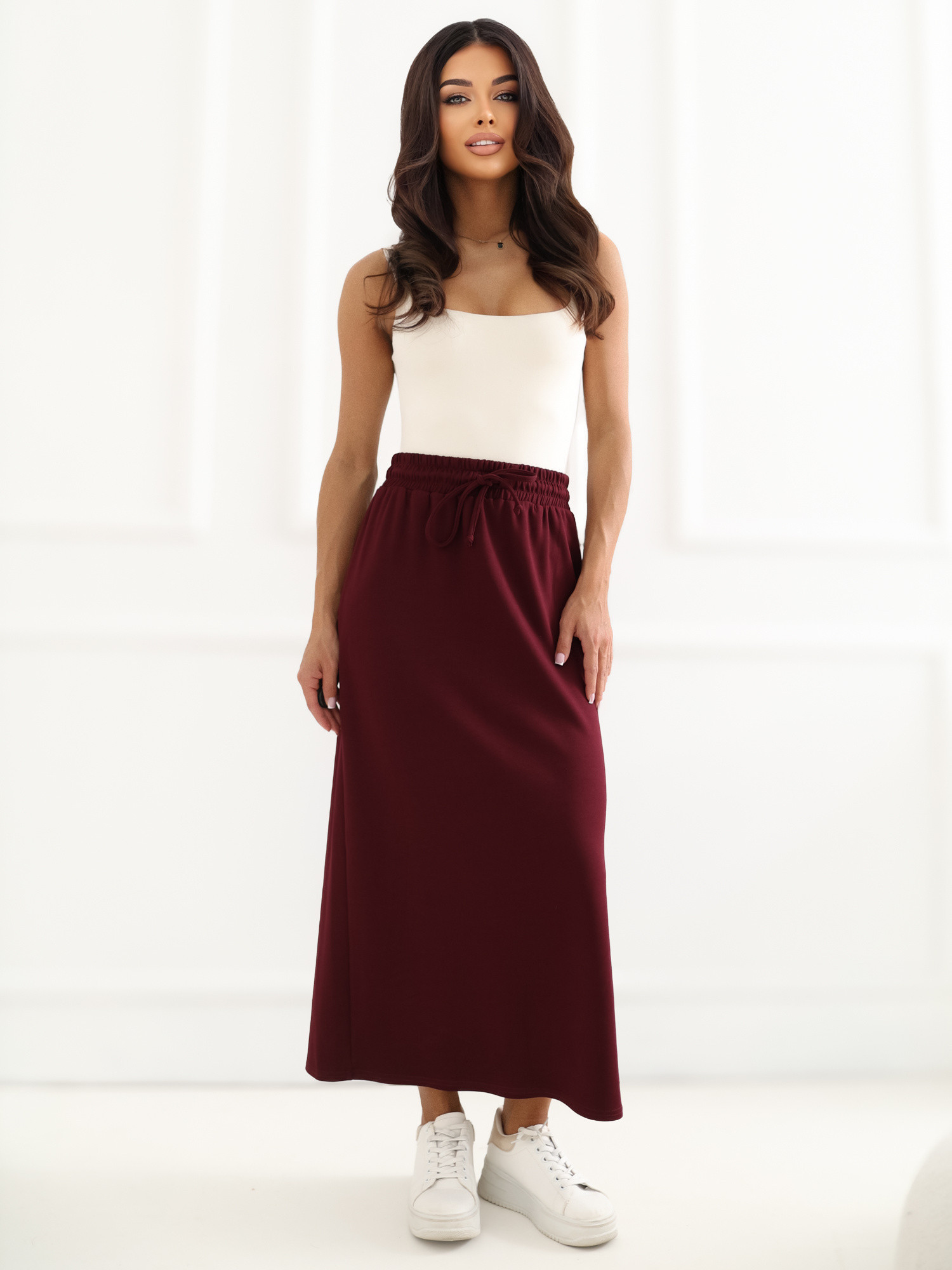 Dámská sukně LK SD 510263.16 vínová - FPrice XL