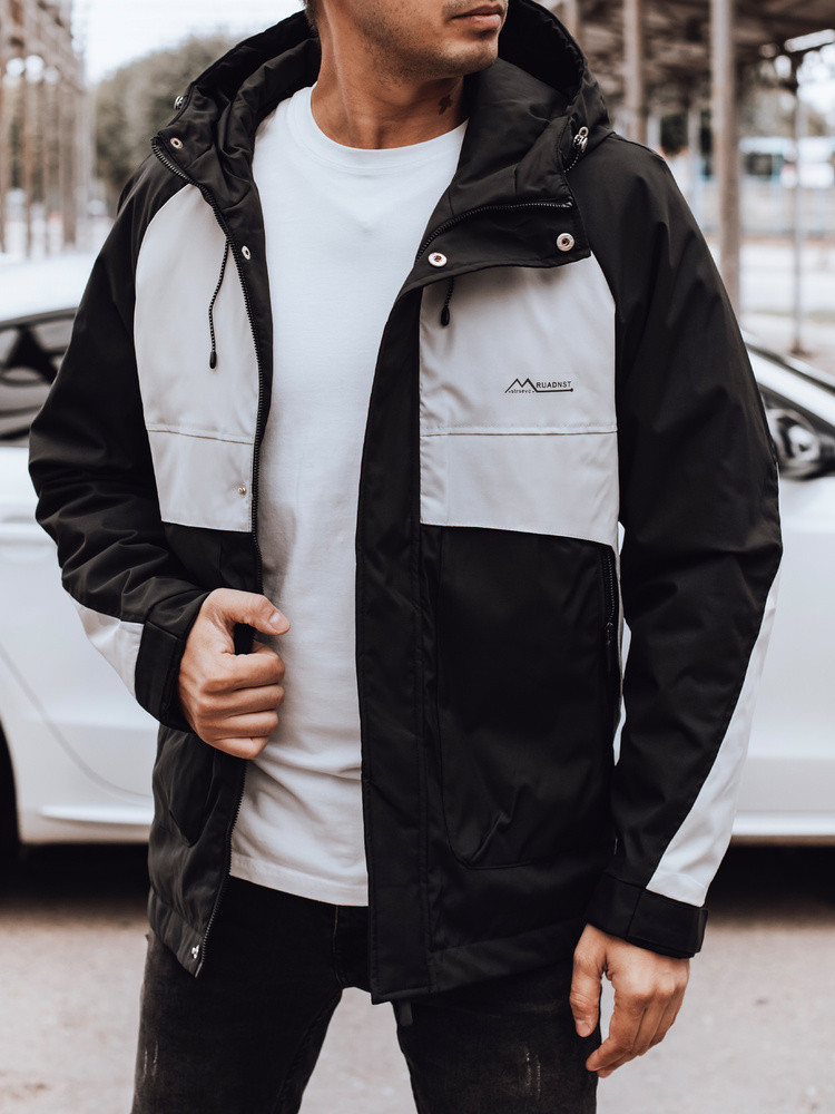 Pánská přechodná bunda TX4916 černo-šedá - FashionStreet  3XL
