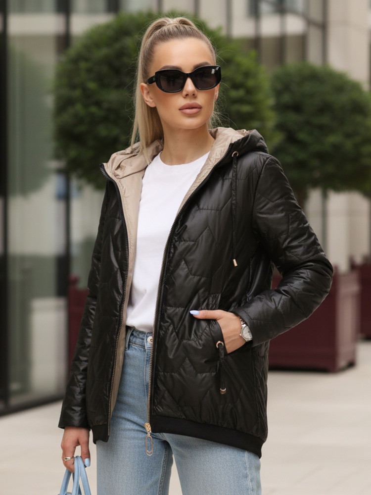 Dámská prošívaná bunda TY5546 černá - FashionStreet  XXL