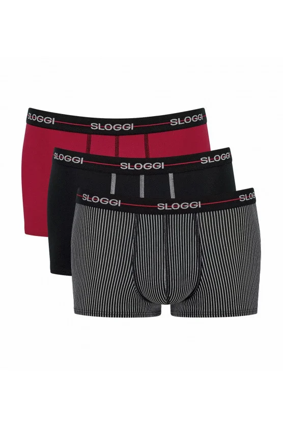 Pánské boxerky men Start Hipster C3P - Sloggi tmavá kombinace červené (M006) 0006 (obrázek 3)