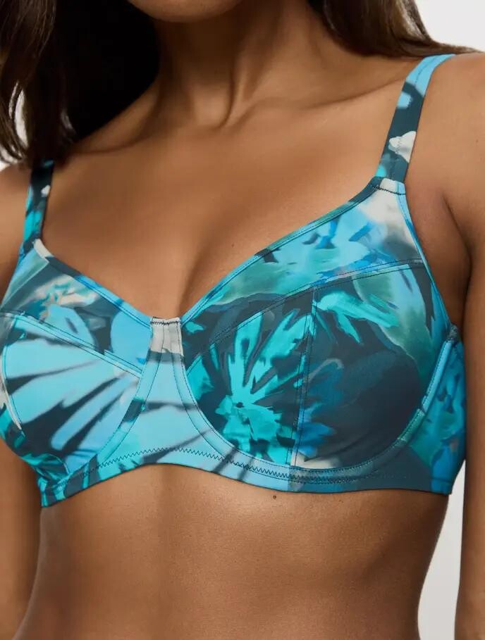 Dámská plavková podprsenka Summer Fleur W 02 - Triumph tmavá kombinace tyrkysové (M025) 038F