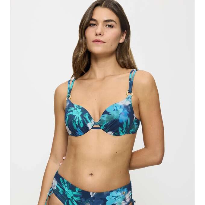 Dámská plavková podprsenka Summer Fleur WP - Triumph tmavá kombinace tyrkysové (M025) 038C