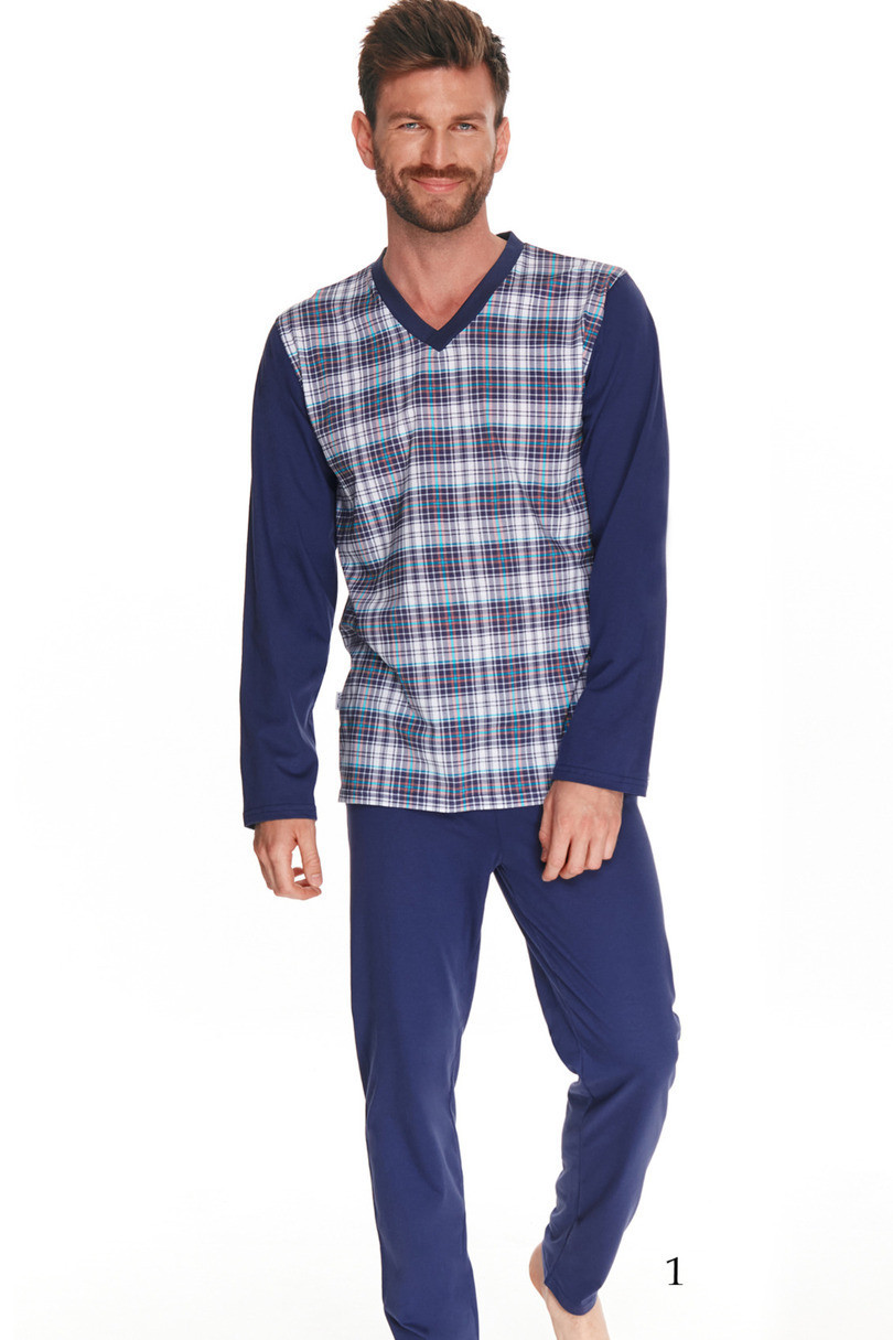 Pánské pyžamo 2XL3XL tmavě modrá 2XL model 17633812 - Taro