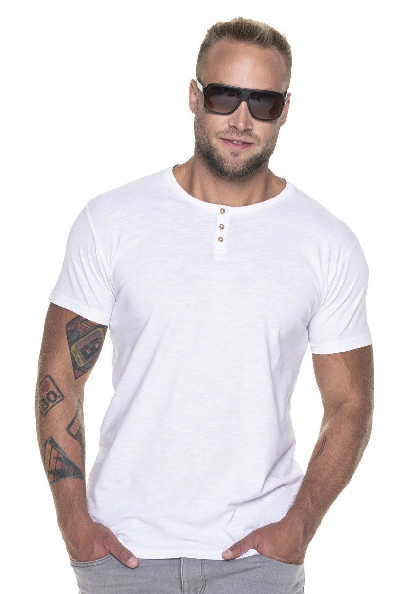 Pánske tričko M Button1 21230 - Promostars bílá M