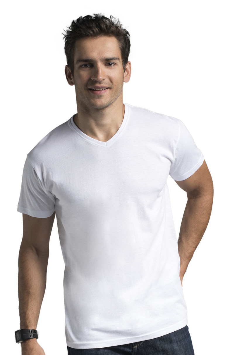 Pánske tričko M V-NECK 22155 - Promostars čierna XL