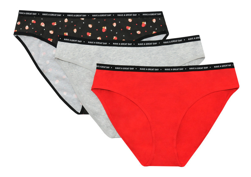 Dámské kalhotky 3-pack 36508 MI-MI Podzim 2021 Barva: černá-šedá-červená, Velikost: S
