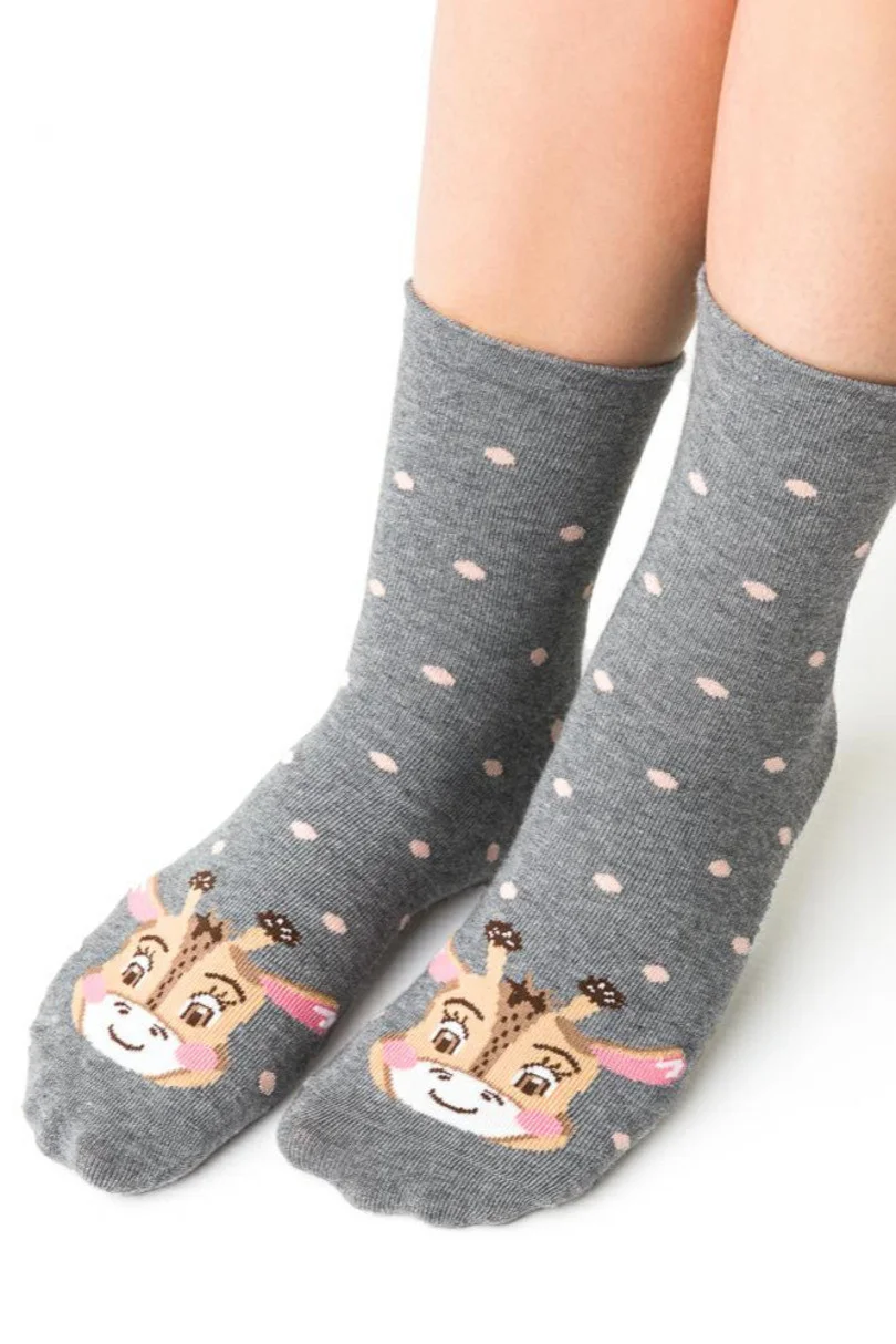 Dámske vzorované ponožky 099 tmavě modrá 35-37