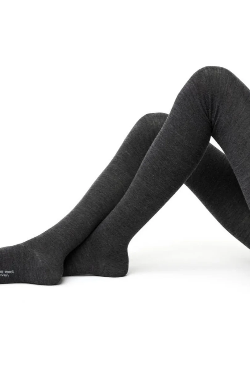 DÁMSKE PANČUCHOVÉ NOHAVICE Z MERINO VLNY 130 GRAFITOVÁ MELANŽ L-XL-168-182