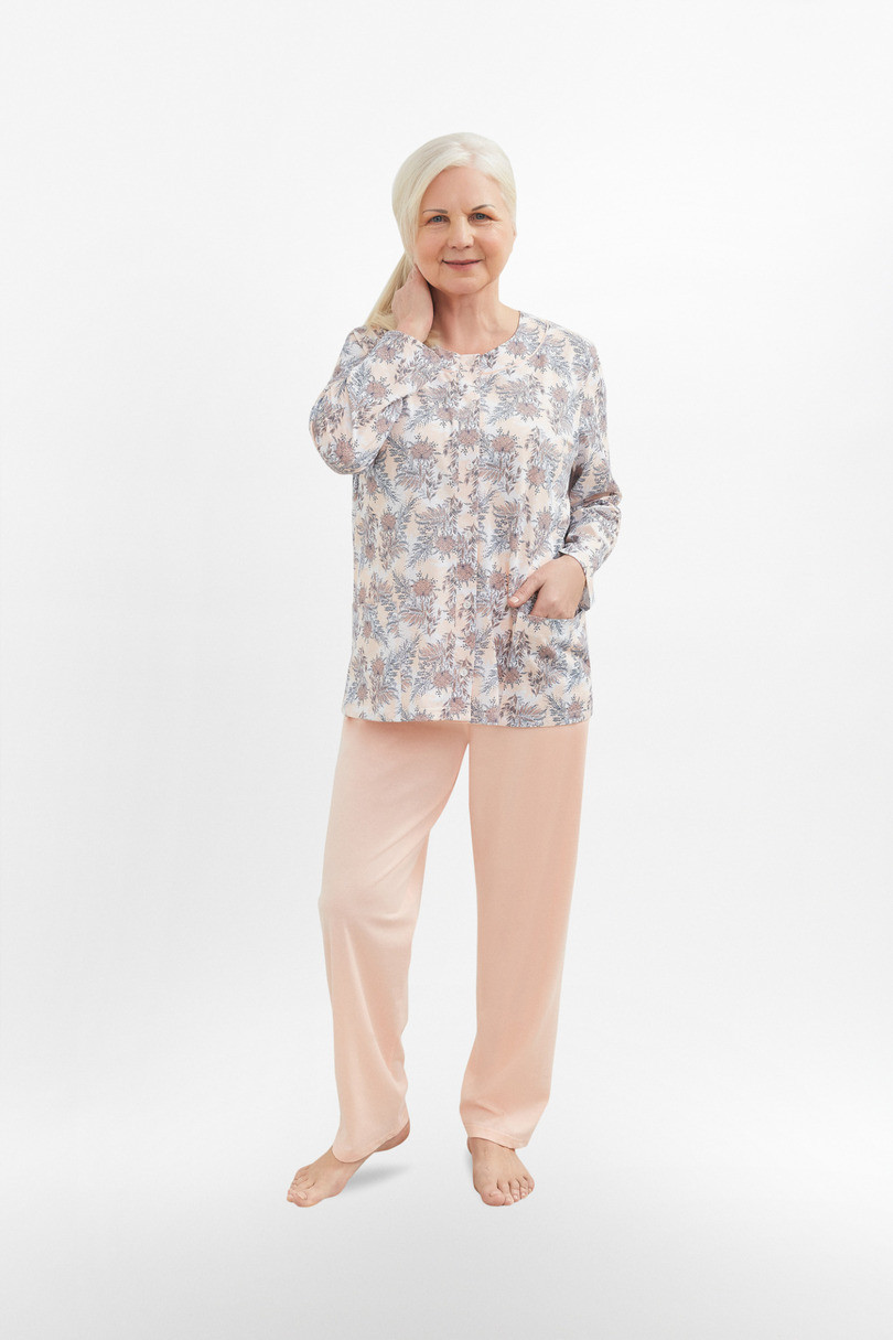 Levně Dámské pyžamo 202 model 8282623 BIG - MARTEL Barva: broskev, Velikost: 3xl
