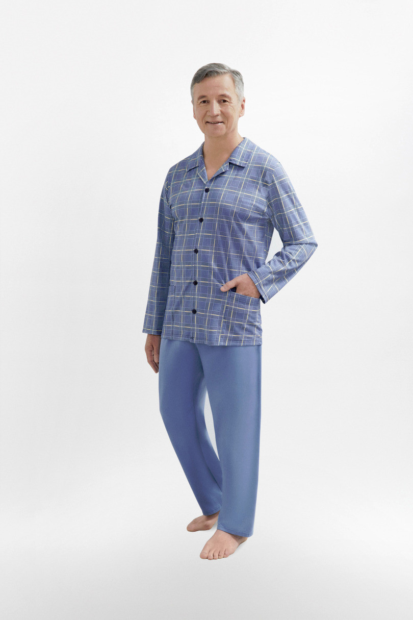Pánské rozepínané pyžamo 403 ANTONI modrá L