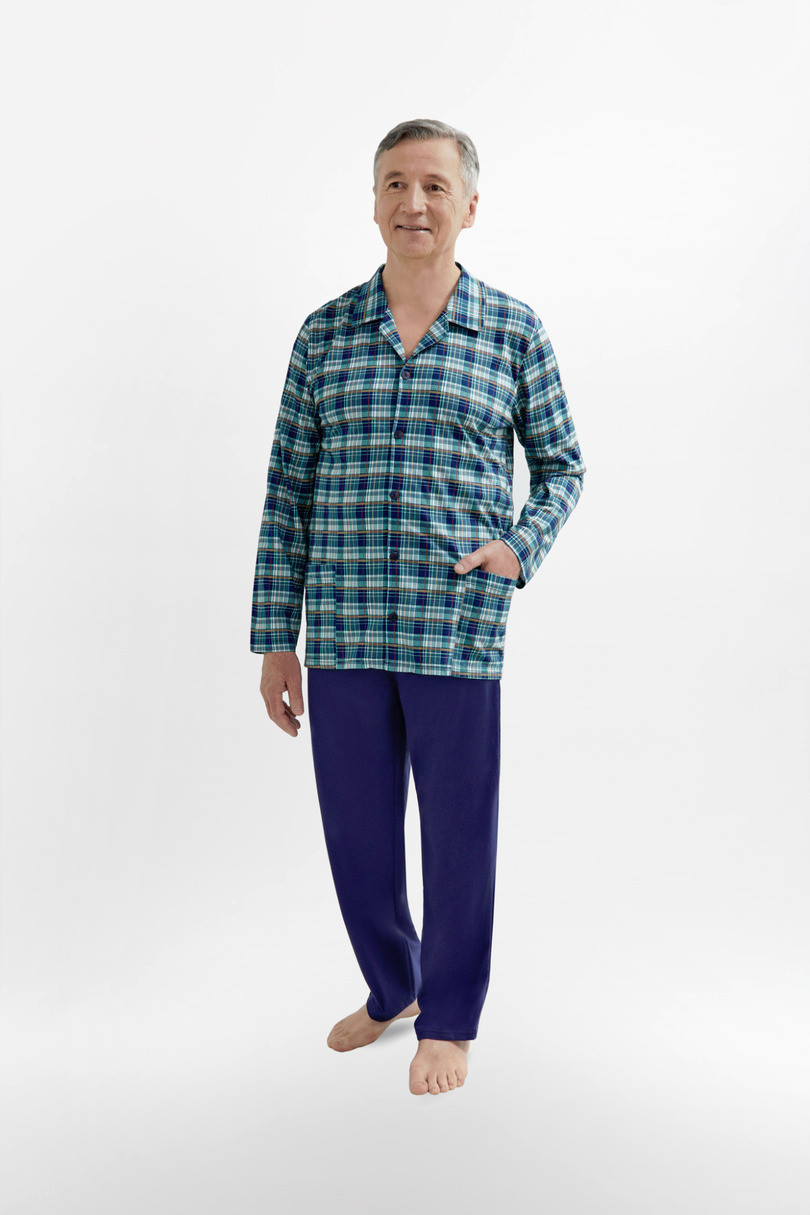 Pánské rozepínané pyžamo 403 ANTONI Barva: zelená, Velikost: L