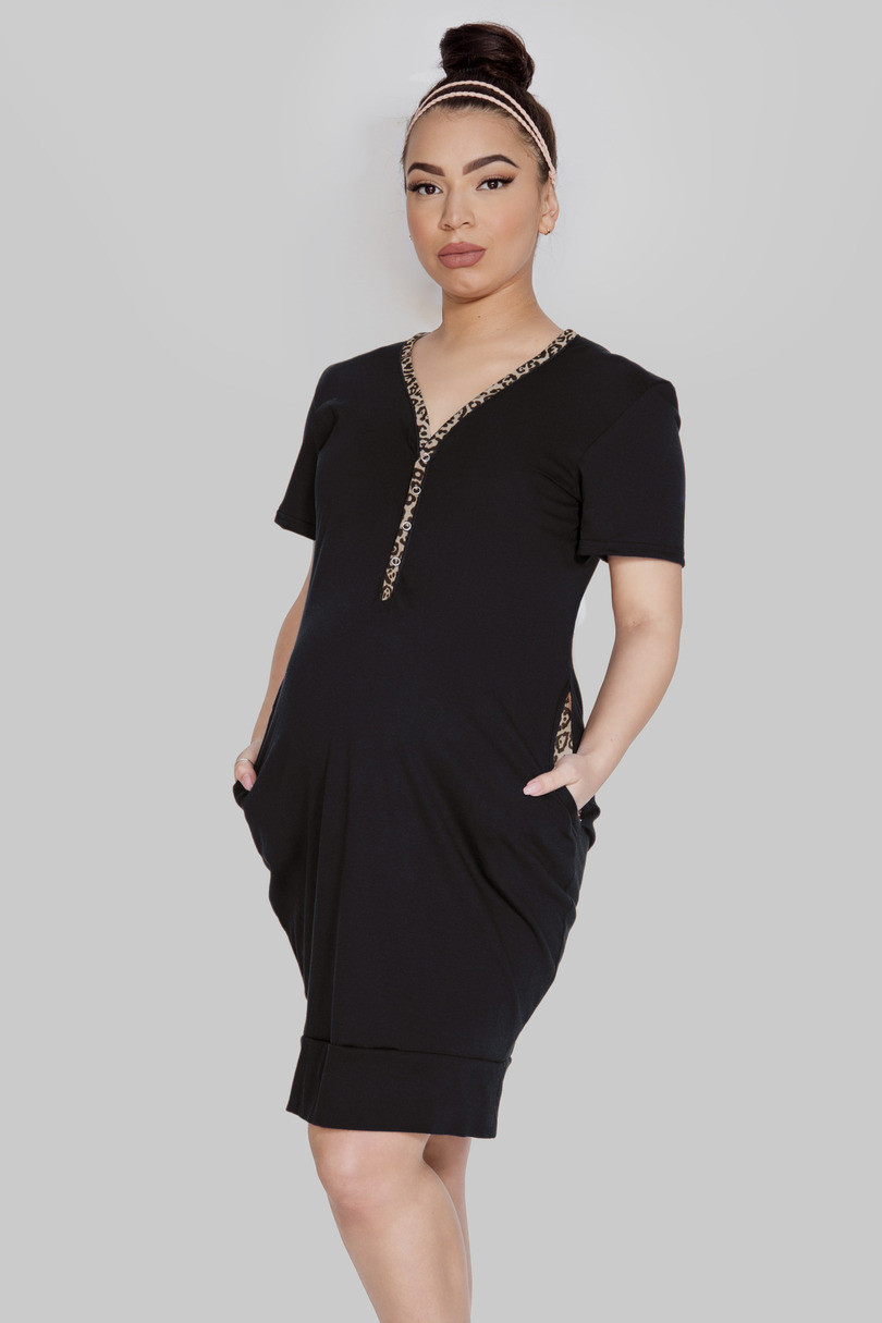 Těhotenská a kojící noční košile model 15403671 DRESS - Mitex Barva: Grey, Velikost: XXL