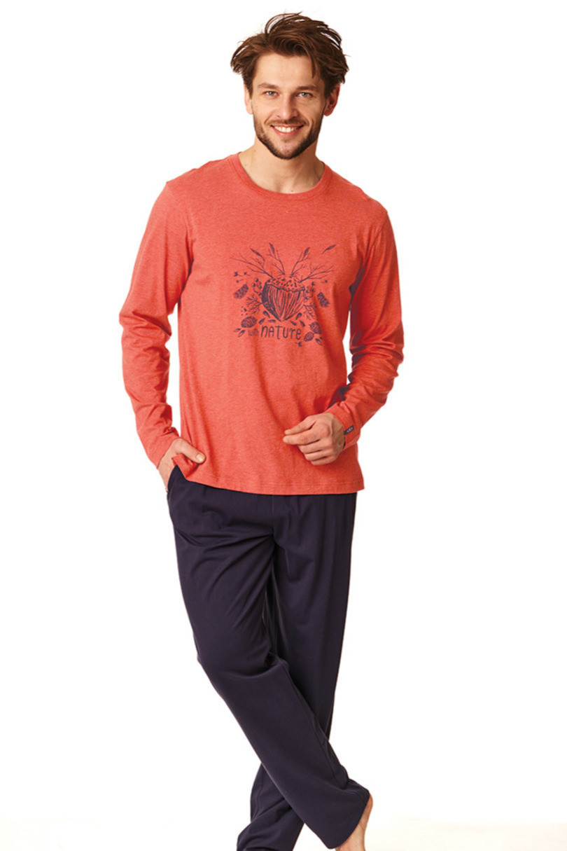 Pánské pyžamo MNS model 17631734 B22 - Key Barva: oranžová, Velikost: XL