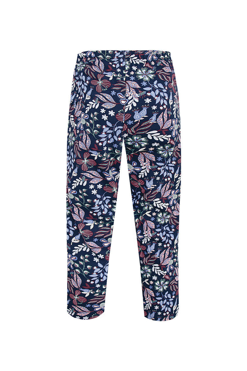 Dámské pyžamové kalhoty s potiskem MARGOT 3/4 tmavě modrá XL