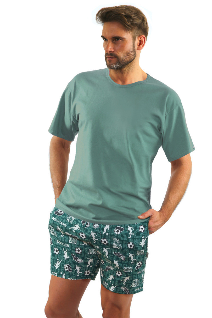 Pánské pyžamo s krátkými rukávy 2242/11 zelená XXL