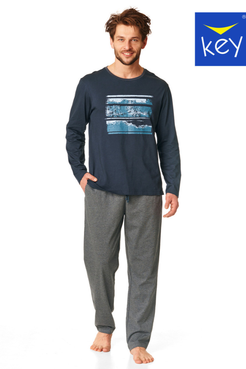 Pánské pyžamo MNS 862 B22 tmavě modrošedá L